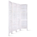 Artiss 4 Panel Room Divider Screen 163x170cm Shelf White - Side View