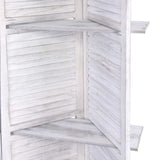 Artiss 4 Panel Room Divider Screen 163x170cm Shelf White - 45-Degree Angle