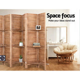 Artiss 8 Panel Room Divider Screen 326x170cm Shelf Oak - Top-Down View