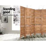 Artiss 8 Panel Room Divider Screen 326x170cm Shelf Oak - 45-Degree Angle