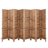 Artiss 8 Panel Room Divider Screen 326x170cm Shelf Oak - Low Angle