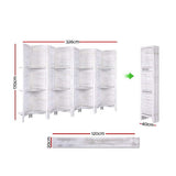 Artiss 8 Panel Room Divider Screen 326x170cm Shelf White - Front View