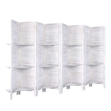 Artiss 8 Panel Room Divider Screen 326x170cm Shelf White - Side View