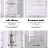 Artiss 8 Panel Room Divider Screen 326x170cm Shelf White - Rear View