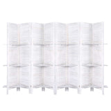 Artiss 8 Panel Room Divider Screen 326x170cm Shelf White - Low Angle