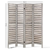 Artiss 4 Panel Room Divider Screen 163x170cm Louver Grey - Front View