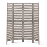 Artiss 4 Panel Room Divider Screen 163x170cm Louver Grey - Side View