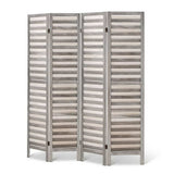 Artiss 4 Panel Room Divider Screen 163x170cm Louver Grey - Top-Down View