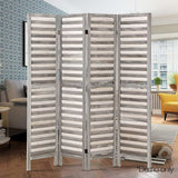 Artiss 4 Panel Room Divider Screen 163x170cm Louver Grey - Rear View