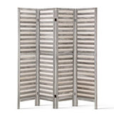 Artiss 4 Panel Room Divider Screen 163x170cm Louver Grey - Low Angle