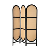 Artiss 3 Panel Room Divider Screen 151x180cm Rattan Brown - Side View