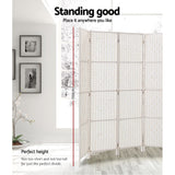 Artiss 4 Panel Room Divider Screen 163x170cm Woven White - Side View