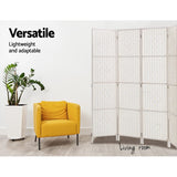 Artiss 4 Panel Room Divider Screen 163x170cm Woven White - Top-Down View