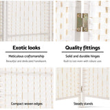 Artiss 4 Panel Room Divider Screen 163x170cm Woven White - Rear View