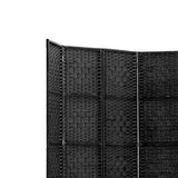 Artiss 6 Panel Room Divider Screen 245x170cm Woven Black - 45-Degree Angle