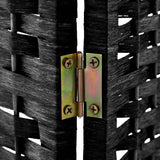 Artiss 6 Panel Room Divider Screen 245x170cm Woven Black - Rear View