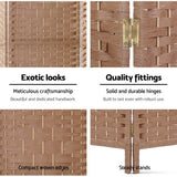 Artiss 6 Panel Room Divider Screen 245x170cm Woven Natural - Side View