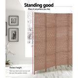 Artiss 6 Panel Room Divider Screen 245x170cm Woven Natural - Top-Down View