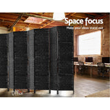 Artiss 8 Panel Room Divider Screen 326x170cm Woven Black - Top-Down View