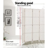 Artiss 8 Panel Room Divider Screen 326x170cm Woven White - Side View
