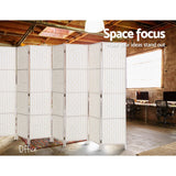 Artiss 8 Panel Room Divider Screen 326x170cm Woven White - 45-Degree Angle