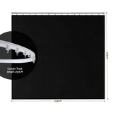 Artiss Room Divider Curtain Ceiling Mounted Track Sets Flexible Black - Front View