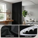 Artiss Room Divider Curtain Ceiling Mounted Track Sets Flexible Black - Rear View