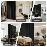 Artiss Room Divider Curtain Ceiling Mounted Track Sets Flexible Black - Close-Up Angle