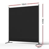 Artiss Room Divider Screen 175x180cm Fabric Black - Front View