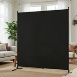 Artiss Room Divider Screen 175x180cm Fabric Black - Close-Up Angle