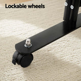 Artiss Black 4-Panel Folding Room Divider with Wheels - 217cm Height