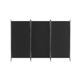 Artiss 3 Panel Room Divider Screen 260x180cm Fabric Black - Side View