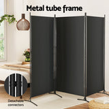Artiss 3 Panel Room Divider Screen 260x180cm Fabric Black - Top-Down View