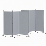 Artiss 3 Panel Room Divider Set of 2 Folding Privacy Screen Fabric Room Separator Partition Grey - Front View