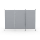 Artiss 3 Panel Room Divider Set of 2 Folding Privacy Screen Fabric Room Separator Partition Grey - Top-Down View