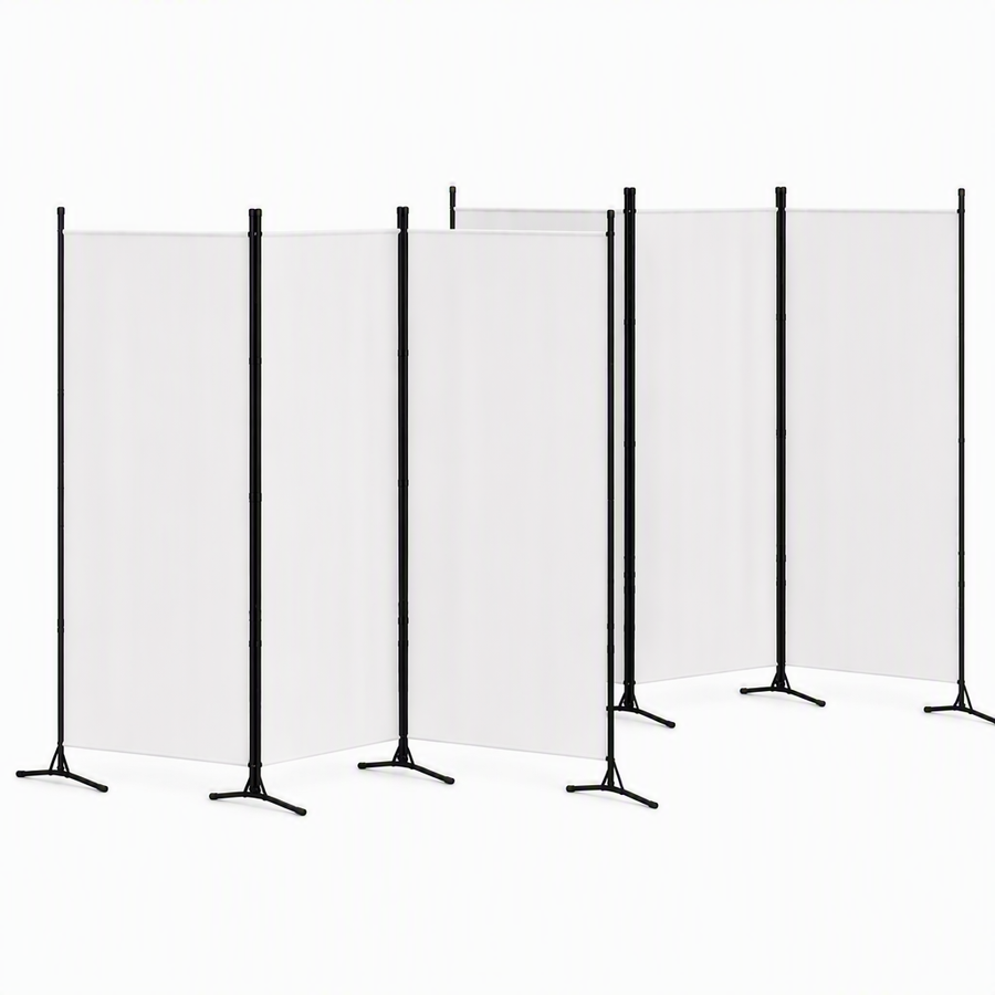 Artiss 3 Panel Room Divider Set of 2 Folding Privacy Screen Fabric Room Separator Partition White