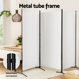 Artiss 3 Panel Room Divider Set of 2 Folding Privacy Screen Fabric Room Separator Partition White