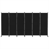 Artiss 6 Panel Room Divider Screen 323cm Wheel Fabric Black - Side View