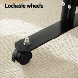 Artiss 6 Panel Room Divider Screen 323cm Wheel Fabric Black - Rear View