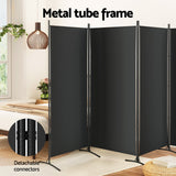 Elegant Black 4-Panel Velvet Room Divider Screen - 345x180cm - Top-Down View