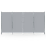 Artiss 4 Panel Room Divider Screen 345x180cm Fabric Grey - Side View