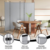 Artiss 4 Panel Room Divider Screen 345x180cm Fabric Grey - 45-Degree Angle