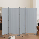 Artiss 4 Panel Room Divider Screen 345x180cm Fabric Grey - Close-Up Angle