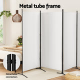 Artiss 4 Panel Room Divider Screen 345x180cm Fabric White - Top-Down View