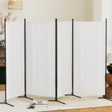 Artiss 4 Panel Room Divider Screen 345x180cm Fabric White - Close-Up Angle