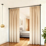 Artiss Room Divider Curtain Rod Extendable Black - Close-Up Angle