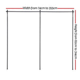 Artiss Room Divider Curtain Rod Extendable Black - Front View