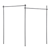 Artiss Room Divider Curtain Rod Extendable Black - Side View