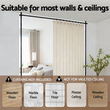 Artiss Room Divider Curtain Rod Extendable Black - Rear View