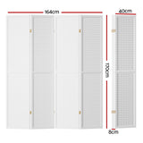 Artiss 4 Panel Room Divider Screen 164x170cm Pegboard White - Front View